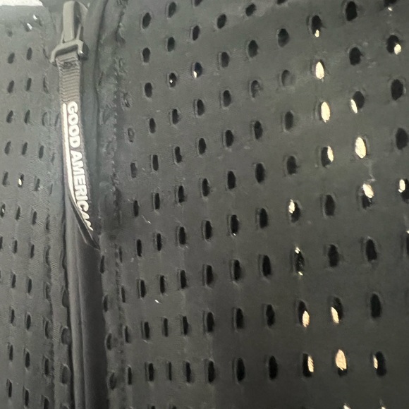 NWT Good American Mesh Bomber Performance Jacket Size M (2) Black White - Picture 6 of 7